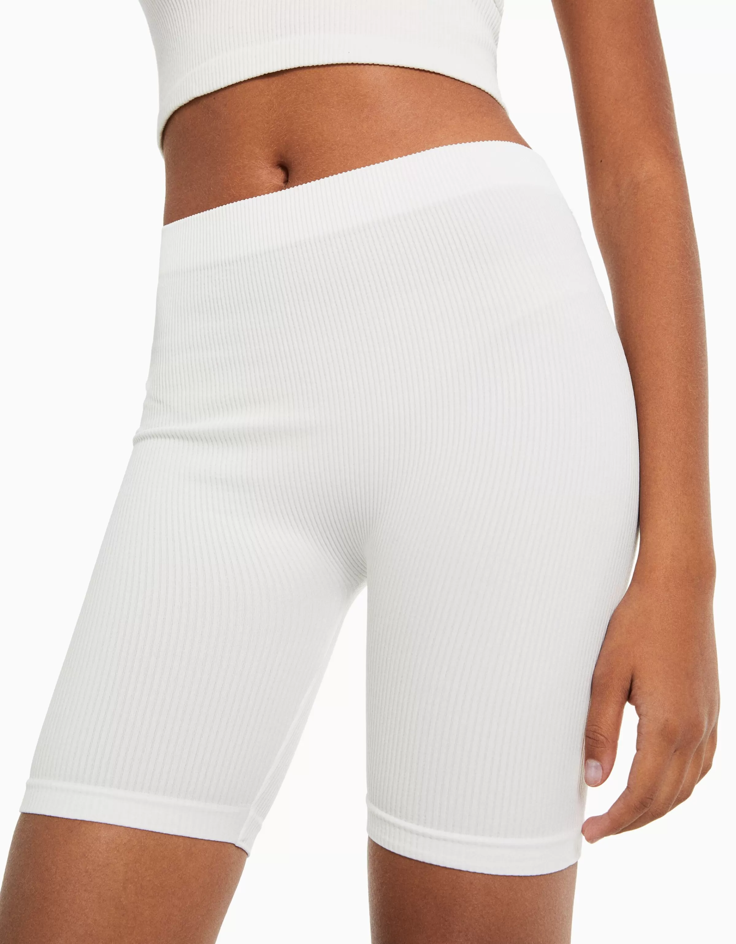 BERSHKA Survêtement*Cycliste seamless bord-côte Noir
