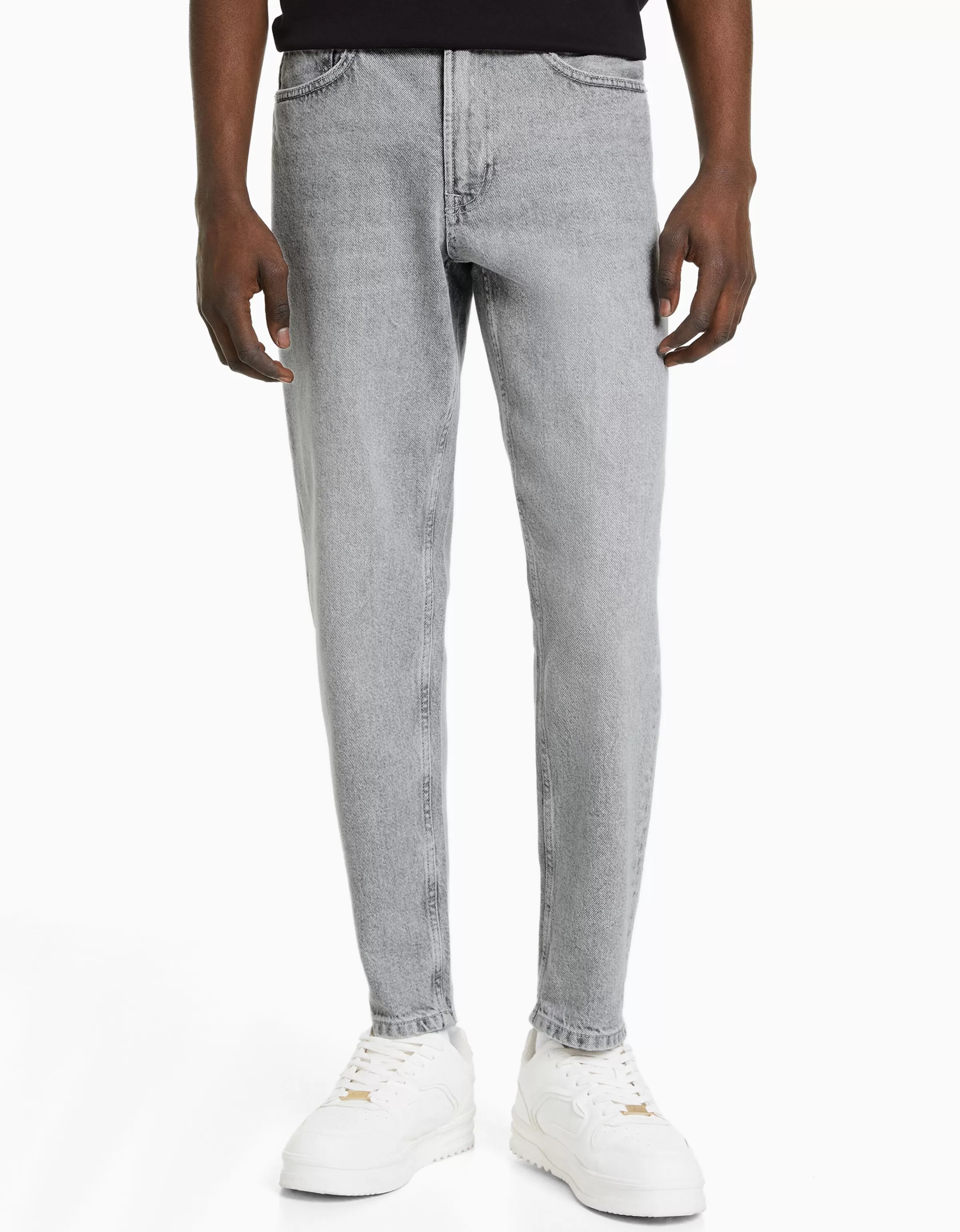 BERSHKA Vêtements*Jean straight style vintage Bleu