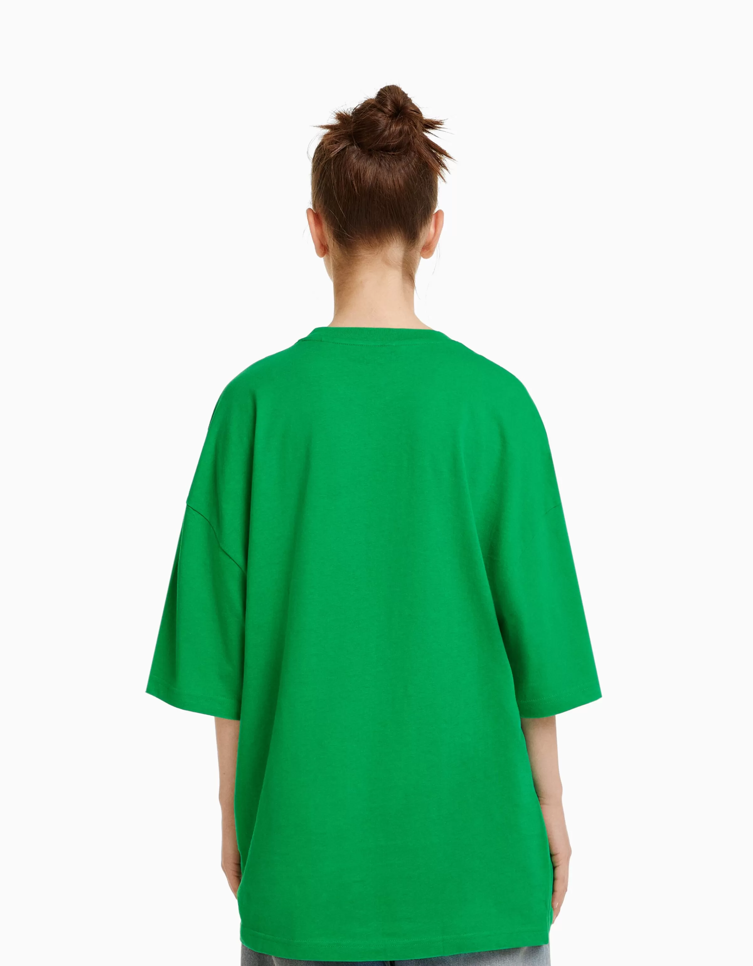BERSHKA Tee-shirts*T-shirt oversize à manches courtes Vert